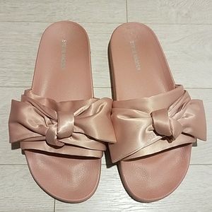 Steve Madden Blush Pink Silky Slides